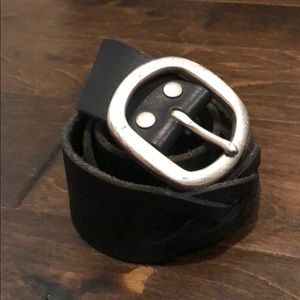 Lucky Brand Braided Belt, Black.